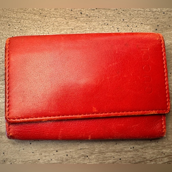 Gucci Vintage Red Leather Key Holder Wallet - Picture 1 of 12